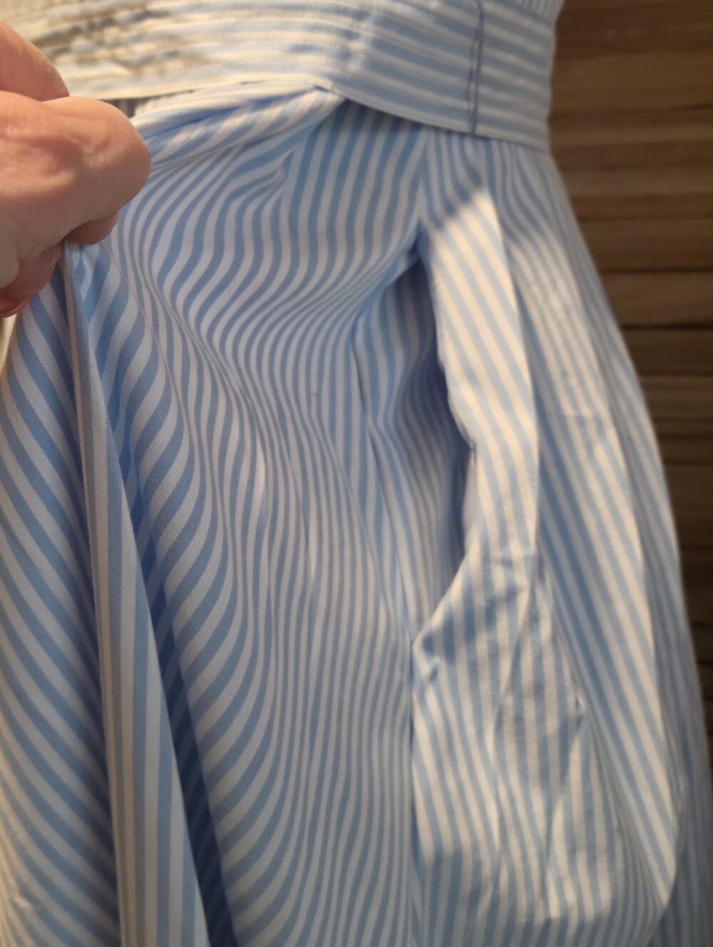 A New Day 8 Blue White Striped Maxi Dress w/Pockets - Picture 4 of 9